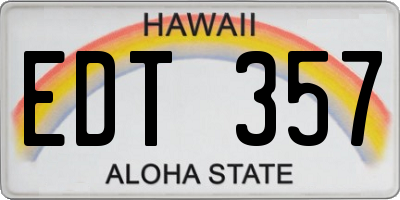 HI license plate EDT357