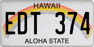 HI license plate EDT374