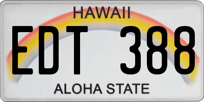 HI license plate EDT388