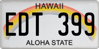 HI license plate EDT399