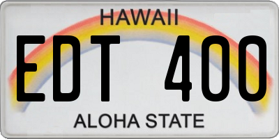 HI license plate EDT400