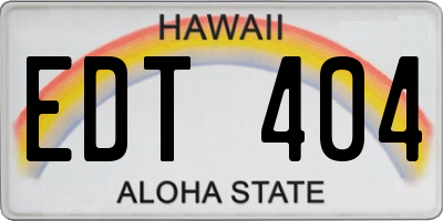 HI license plate EDT404