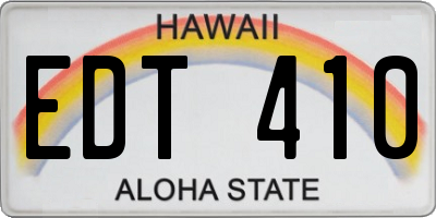 HI license plate EDT410