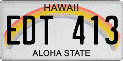 HI license plate EDT413