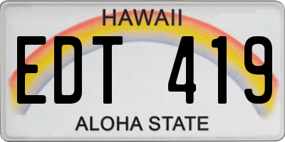HI license plate EDT419