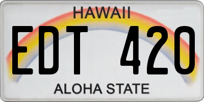 HI license plate EDT420