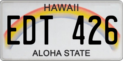 HI license plate EDT426