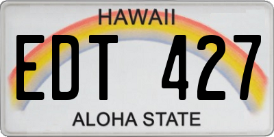 HI license plate EDT427