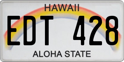 HI license plate EDT428
