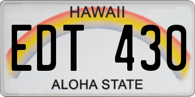 HI license plate EDT430