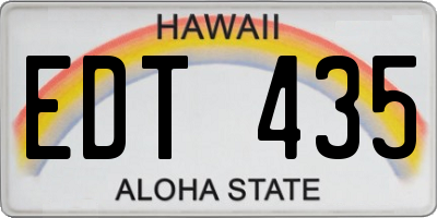HI license plate EDT435
