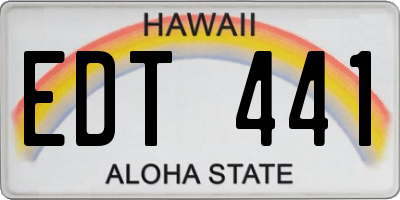 HI license plate EDT441