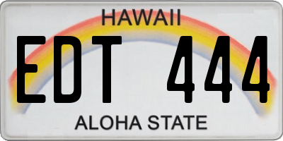 HI license plate EDT444