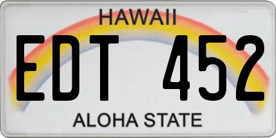 HI license plate EDT452