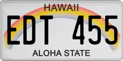 HI license plate EDT455