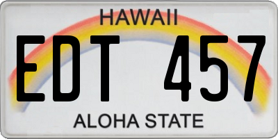 HI license plate EDT457