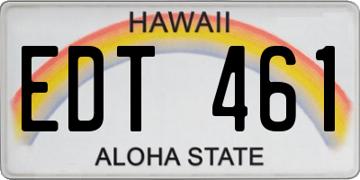 HI license plate EDT461