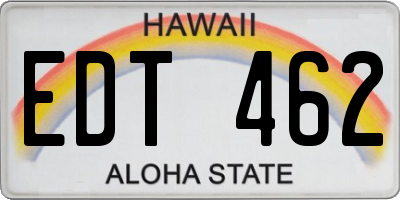 HI license plate EDT462