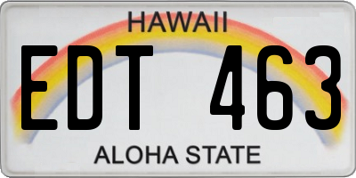 HI license plate EDT463