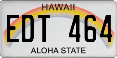 HI license plate EDT464