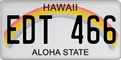 HI license plate EDT466