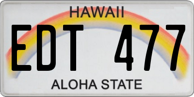 HI license plate EDT477