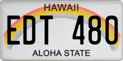 HI license plate EDT480