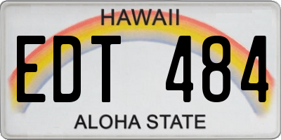 HI license plate EDT484