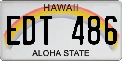 HI license plate EDT486