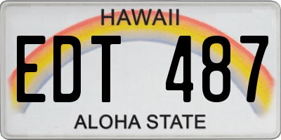 HI license plate EDT487