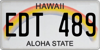 HI license plate EDT489