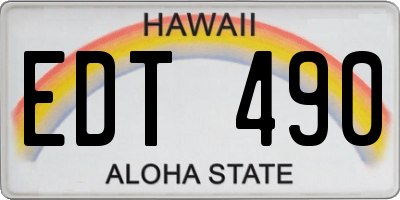 HI license plate EDT490