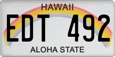 HI license plate EDT492