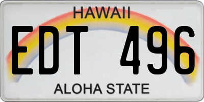 HI license plate EDT496