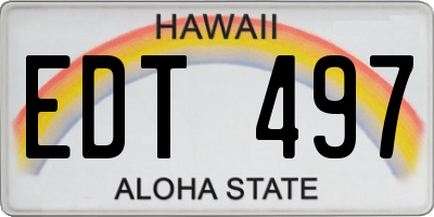 HI license plate EDT497