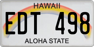 HI license plate EDT498