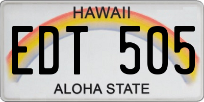 HI license plate EDT505