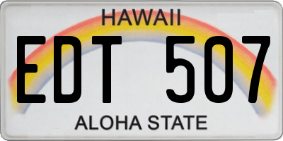 HI license plate EDT507