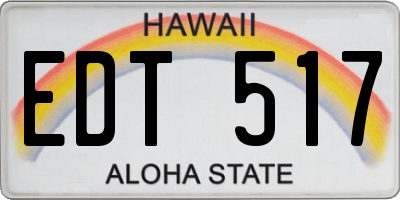 HI license plate EDT517
