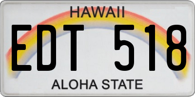 HI license plate EDT518