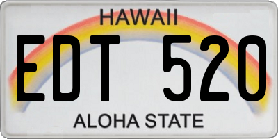 HI license plate EDT520