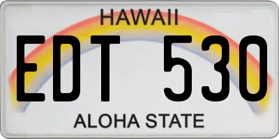 HI license plate EDT530