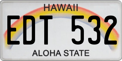 HI license plate EDT532