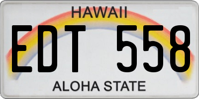 HI license plate EDT558