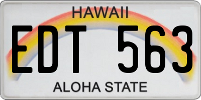 HI license plate EDT563