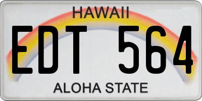 HI license plate EDT564