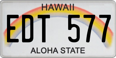 HI license plate EDT577