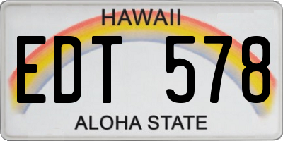 HI license plate EDT578