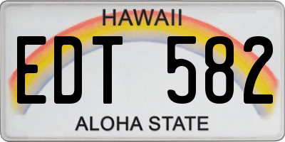 HI license plate EDT582