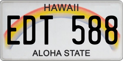 HI license plate EDT588